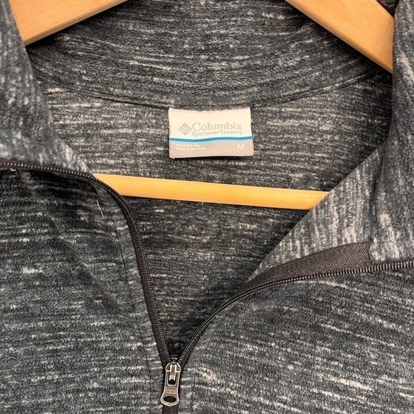 Columbia 1/4 zip polar long sleeve shirt black/gray size small - Picture 2 of 5
